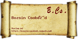 Bozsin Csobád névjegykártya